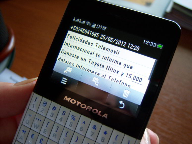 Estafas vía SMS